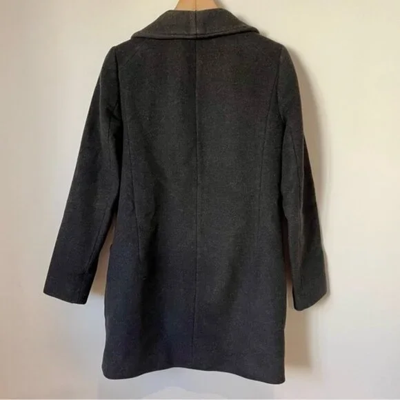 Aritzia Wilfred Cocoon Wool Pea Coat Jacket Charcoal Grey Size Small - Picture 6 of 11